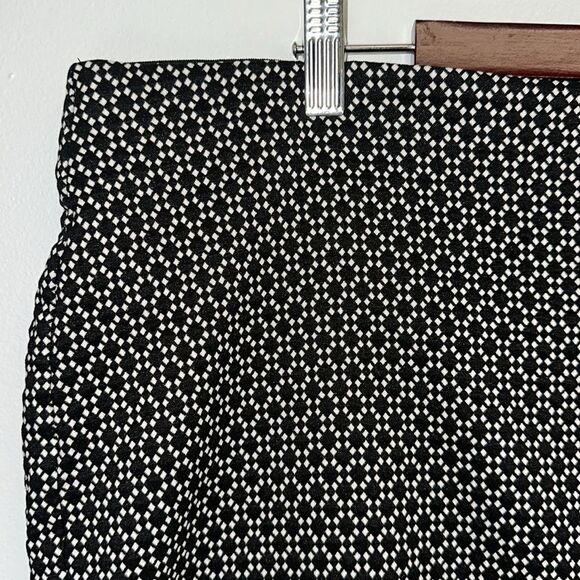 ELLE XXL Black White Pull On Stretch Pencil Skirt - Picture 4 of 11